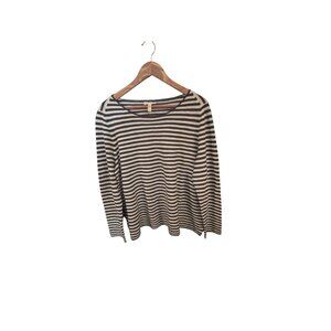Eileen Fisher Womens Striped Sweater L/G‎ Organic Linen & Cotton Blend